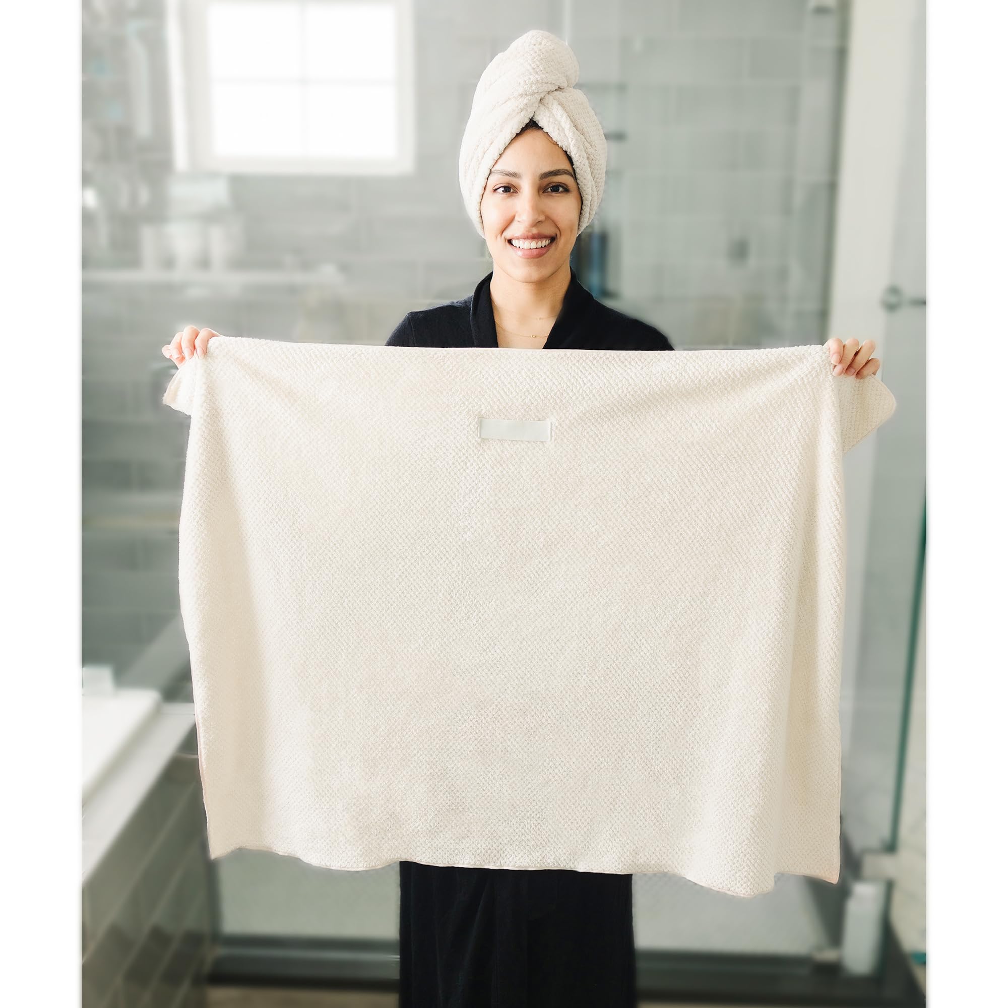 ROLSHOL 2 Packs Large Microfiber Hair Towels for Women, Super Absorbent & Quick Dry Hair Towel Wrap for Curly Hair Long & Short